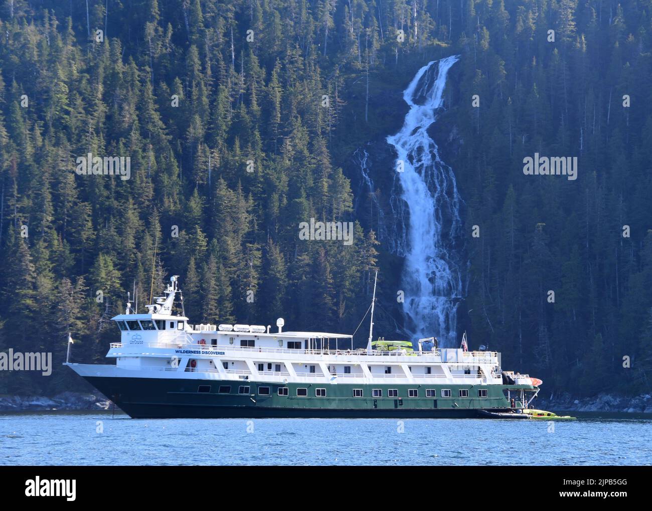 Chatham Bay, Alaska, USA. 4th Aug, 2022. The Uncruise line Wilderness Discoverer cruise ship is shown in the waters near Chatham Bay, Alaska, Thursday August 4, 2022. (Credit Image: © Mark Hertzberg/ZUMA Press Wire) Stock Photo