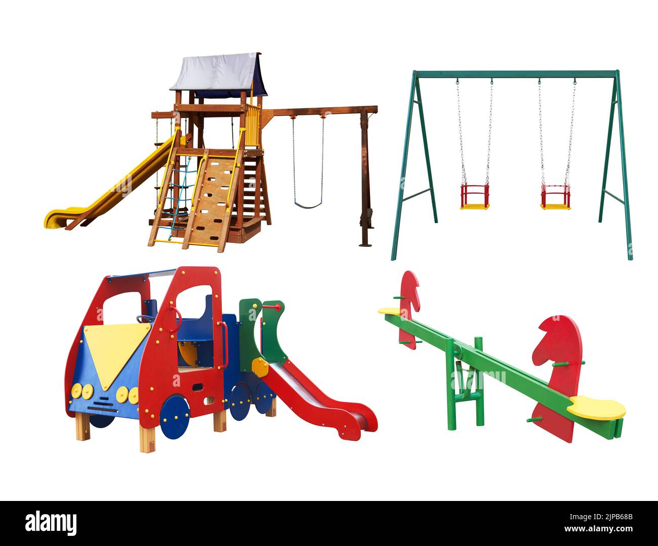 Playground for children isolated on white background Stock Photo - Alamy