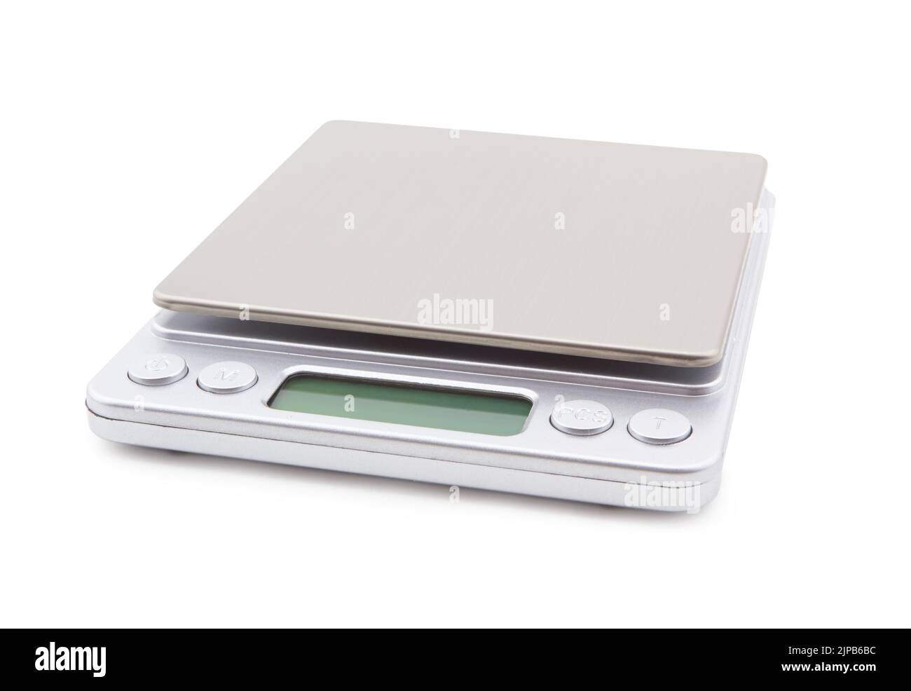 Portable electronic scale isolated on a white background Stock Photo