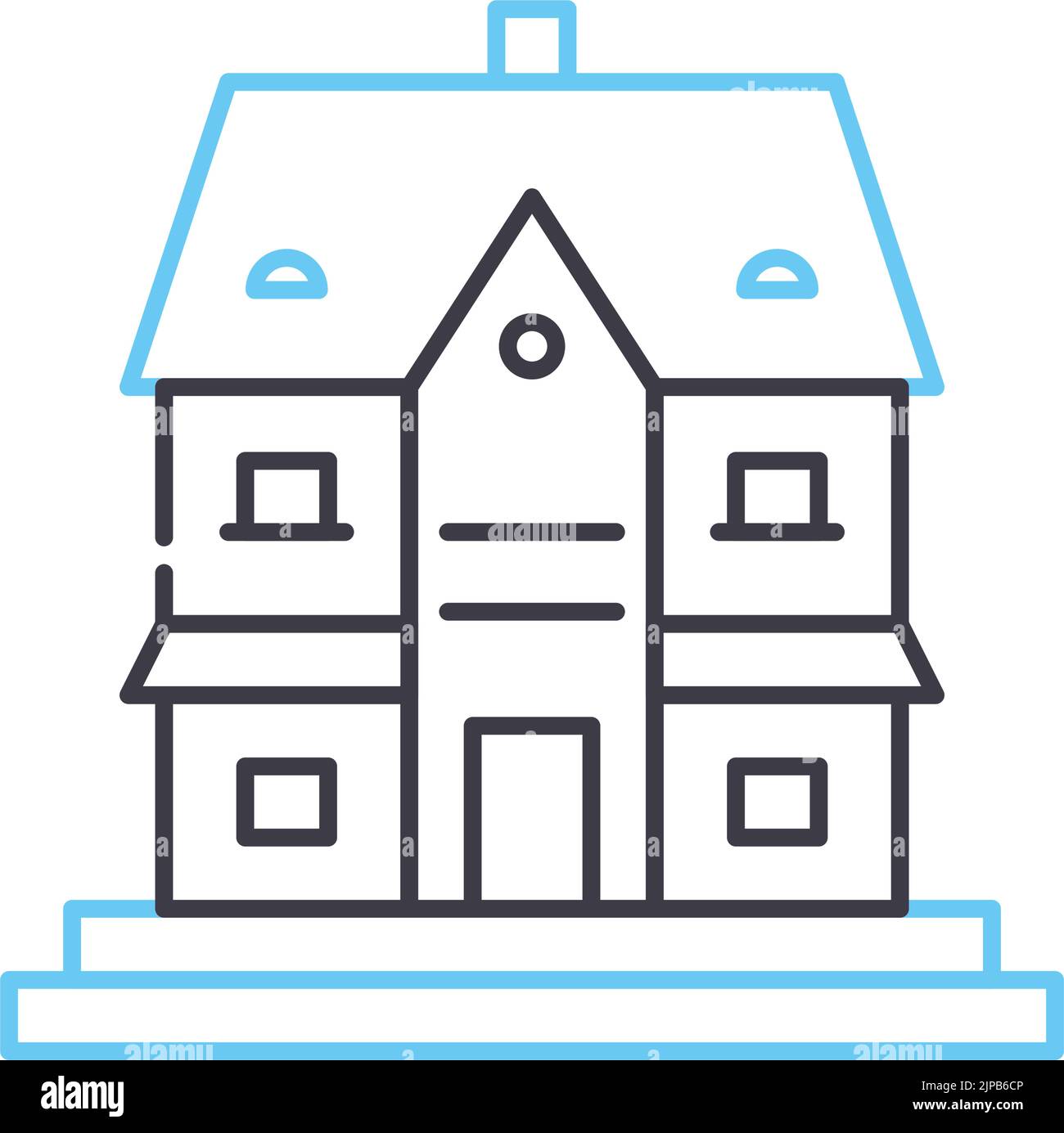 real estate line icon, outline symbol, vector illustration, concept