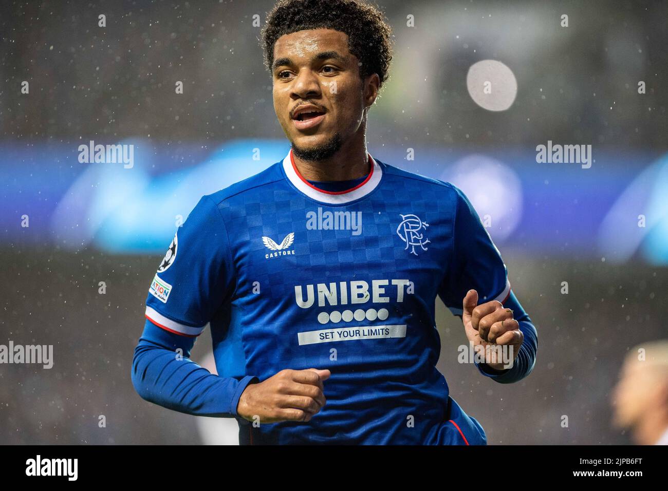 Glasgow, UK. 16th Aug, 2022. Glasgow, Scotland, August 16th 2022 Malik Tillman of Rangers during