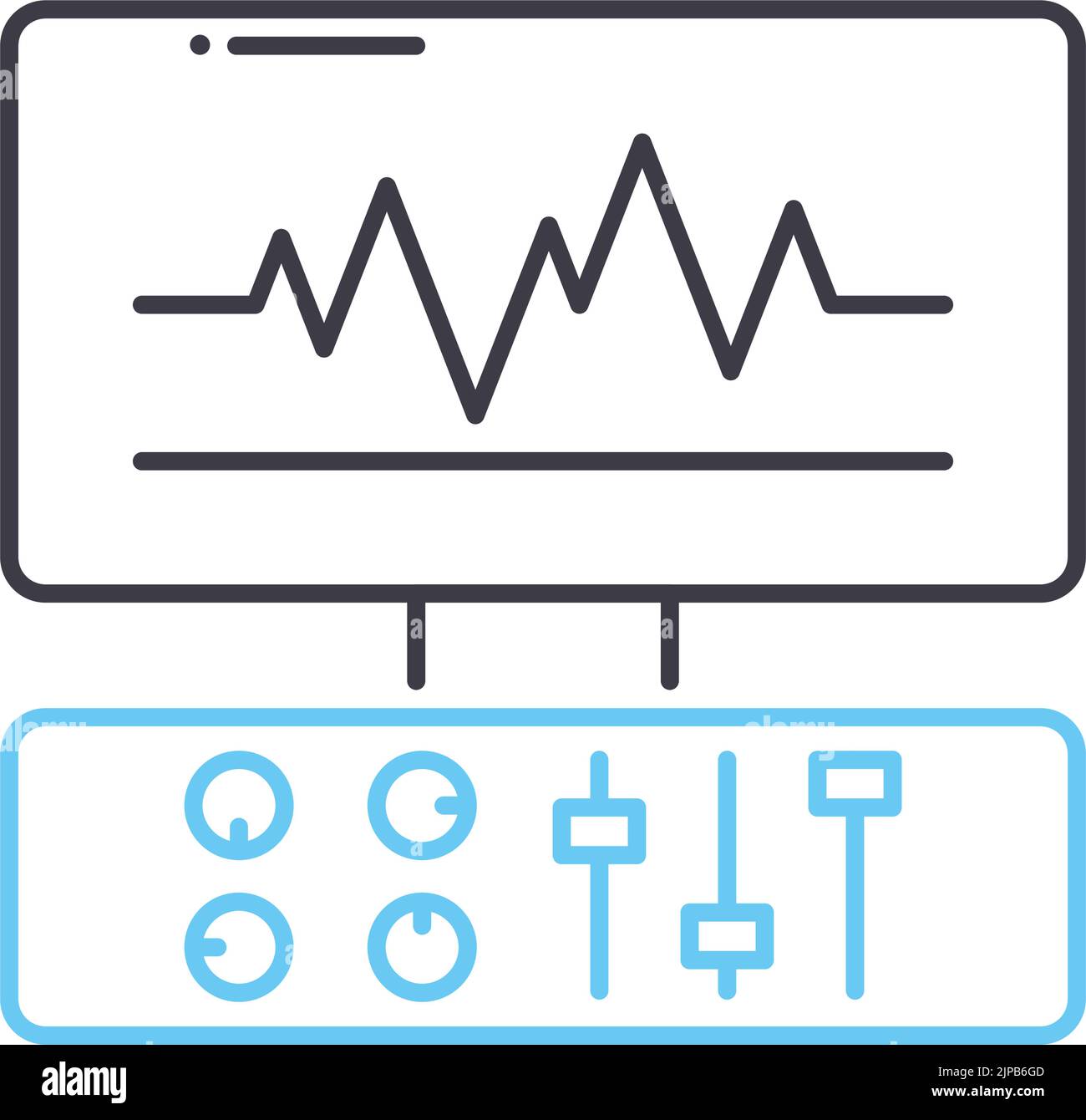 recording line icon, outline symbol, vector illustration, concept sign Stock Vector