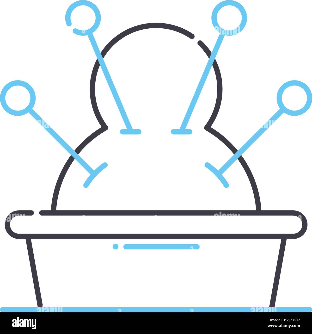 pincushion line icon, outline symbol, vector illustration, concept sign