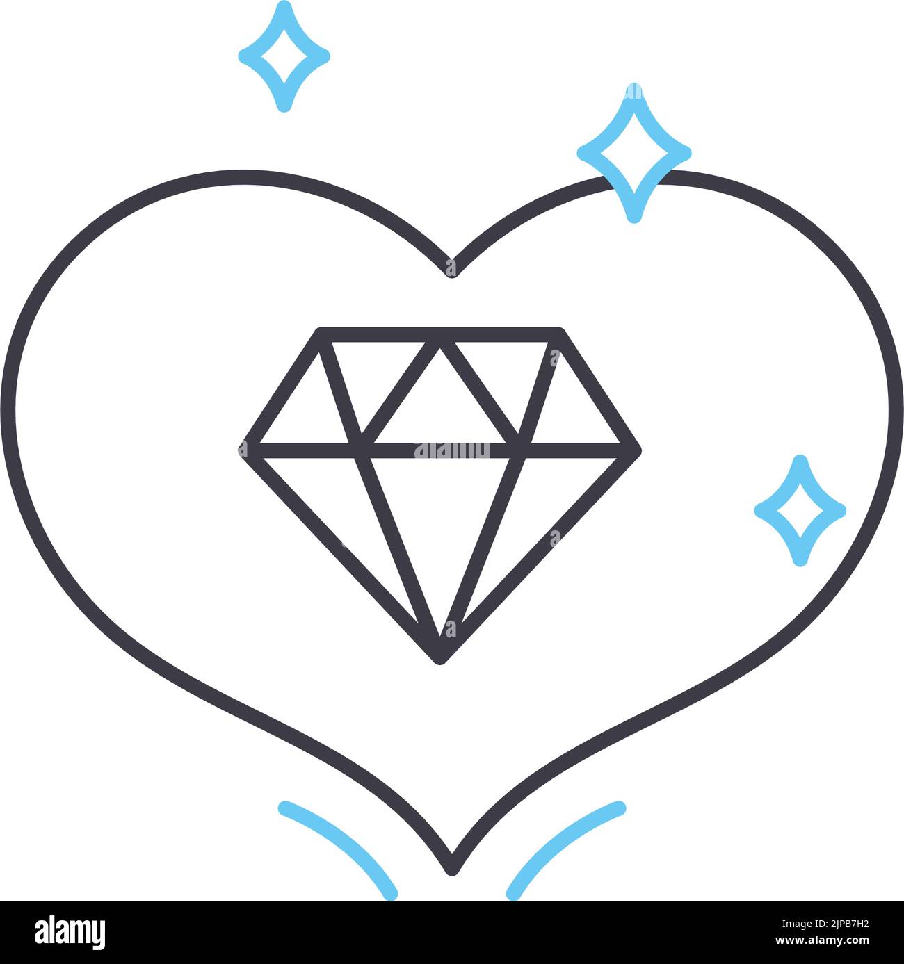 vip heart line icon, outline symbol, vector illustration, concept sign ...