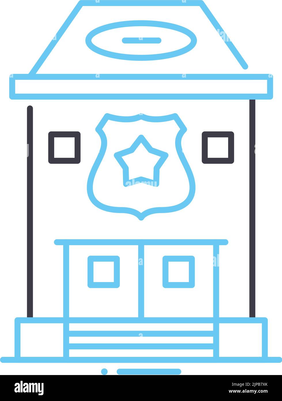 police station line icon, outline symbol, vector illustration, concept sign Stock Vector