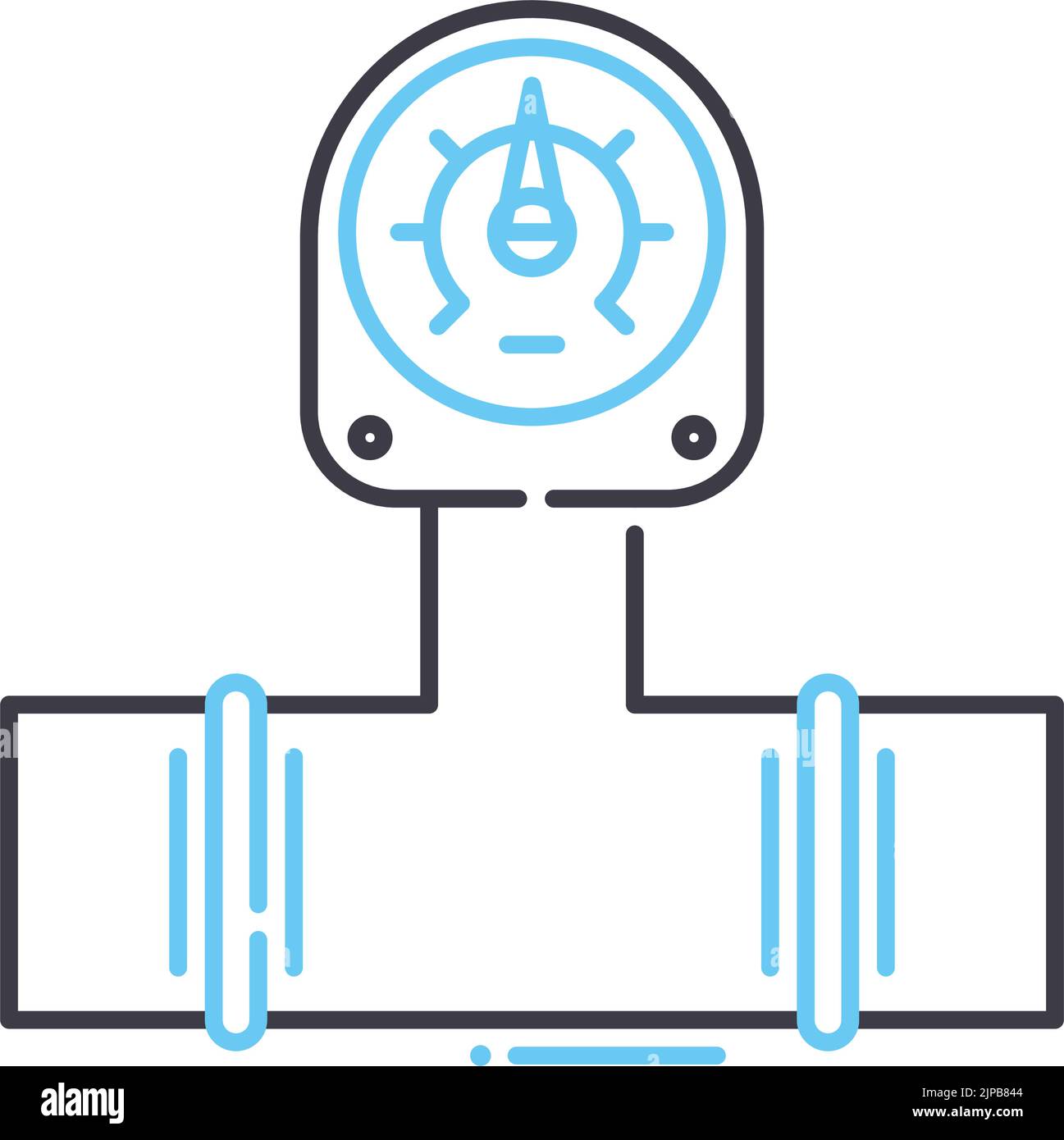 gas pressure meter line icon, outline symbol, vector illustration, concept sign Stock Vector