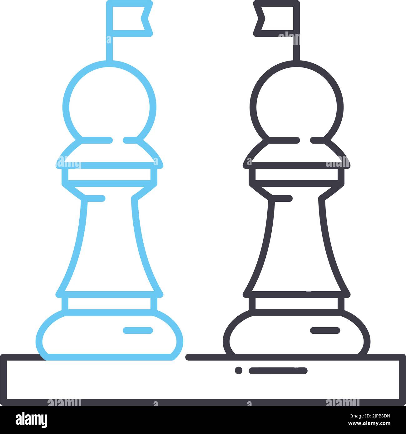 political games line icon, outline symbol, vector illustration, concept sign Stock Vector