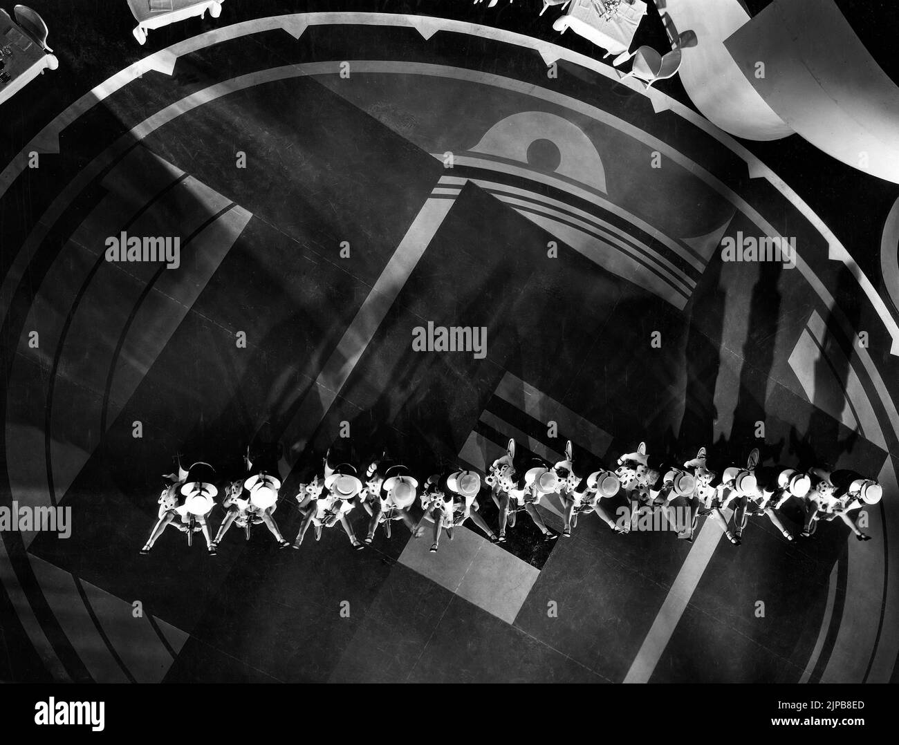 High Angle View of Stage Scene, on-set of the Film, 'Broadway Thru A Keyhole', United Artists, 1933 Stock Photo