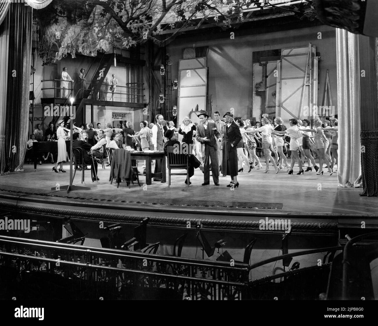 Roscoe Karns, Marion Davies, on-set of the Film, 'Cain and Mabel', Warner Bros., 1936 Stock Photo