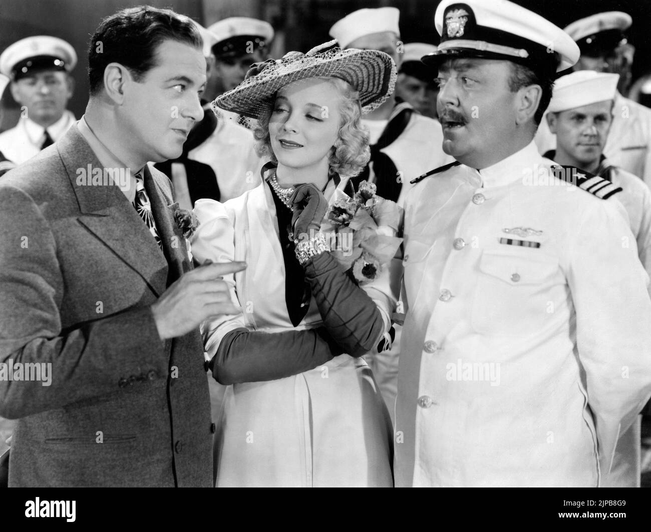Alan Dinehart, Virginia Bruce, Raymond Walburn (right), on-set of the Film, 'Born To Dance', MGM, 1936 Stock Photo