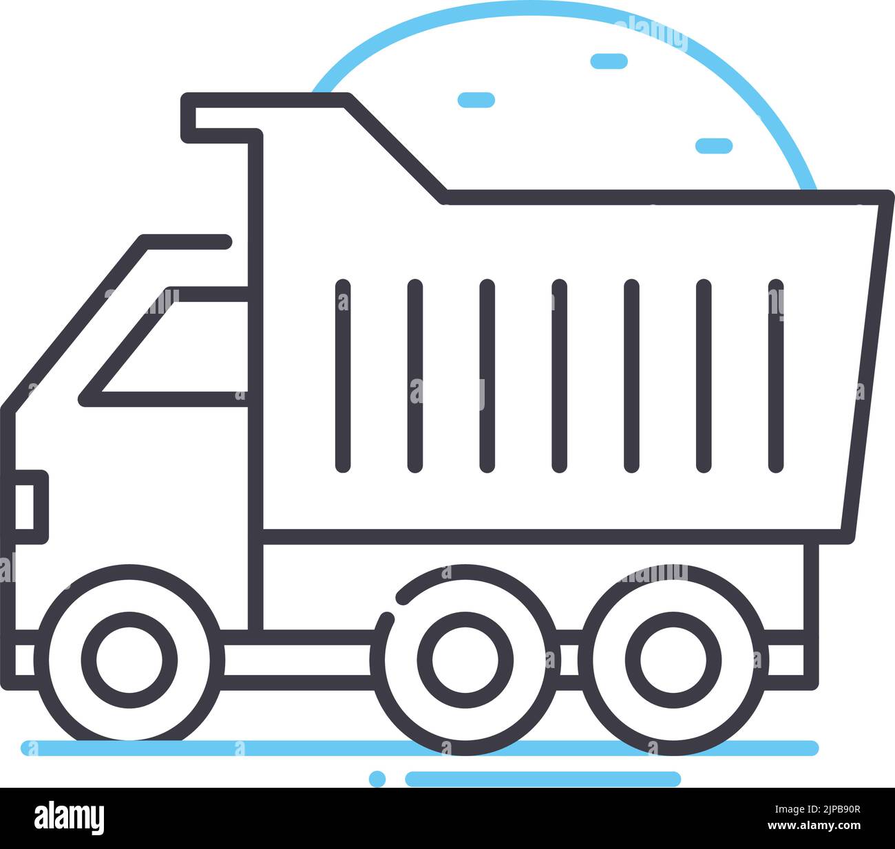 heavy truck line icon, outline symbol, vector illustration, concept sign Stock Vector