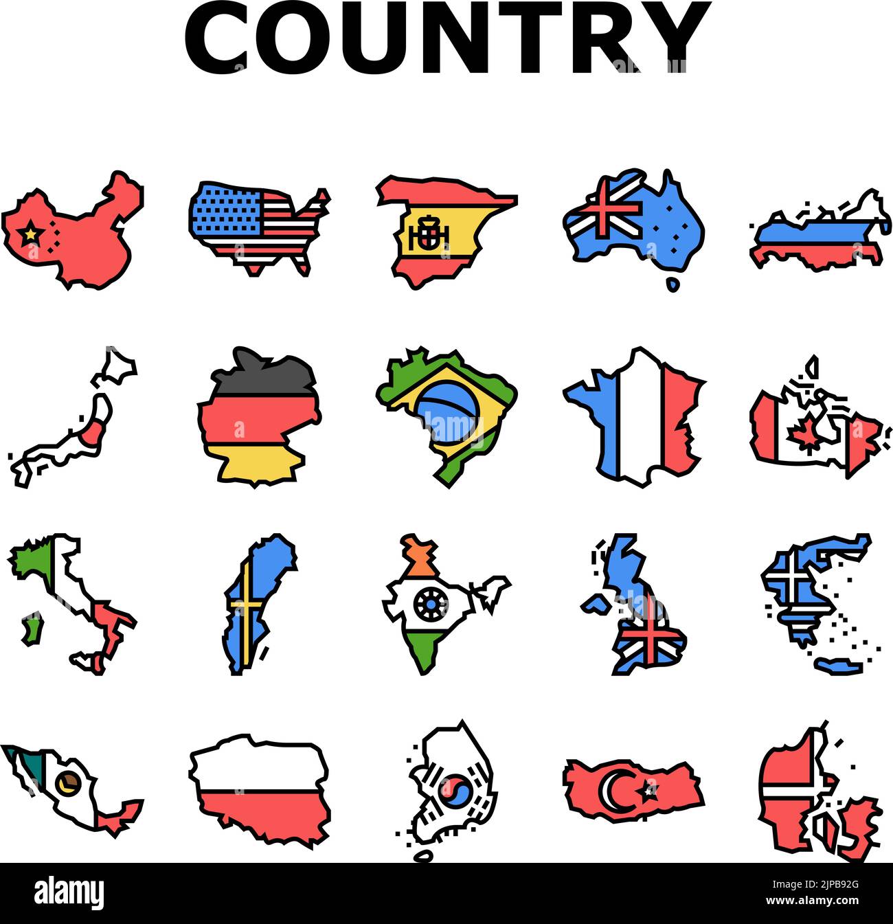 Australia flag map icons Stock Vector Images - Alamy