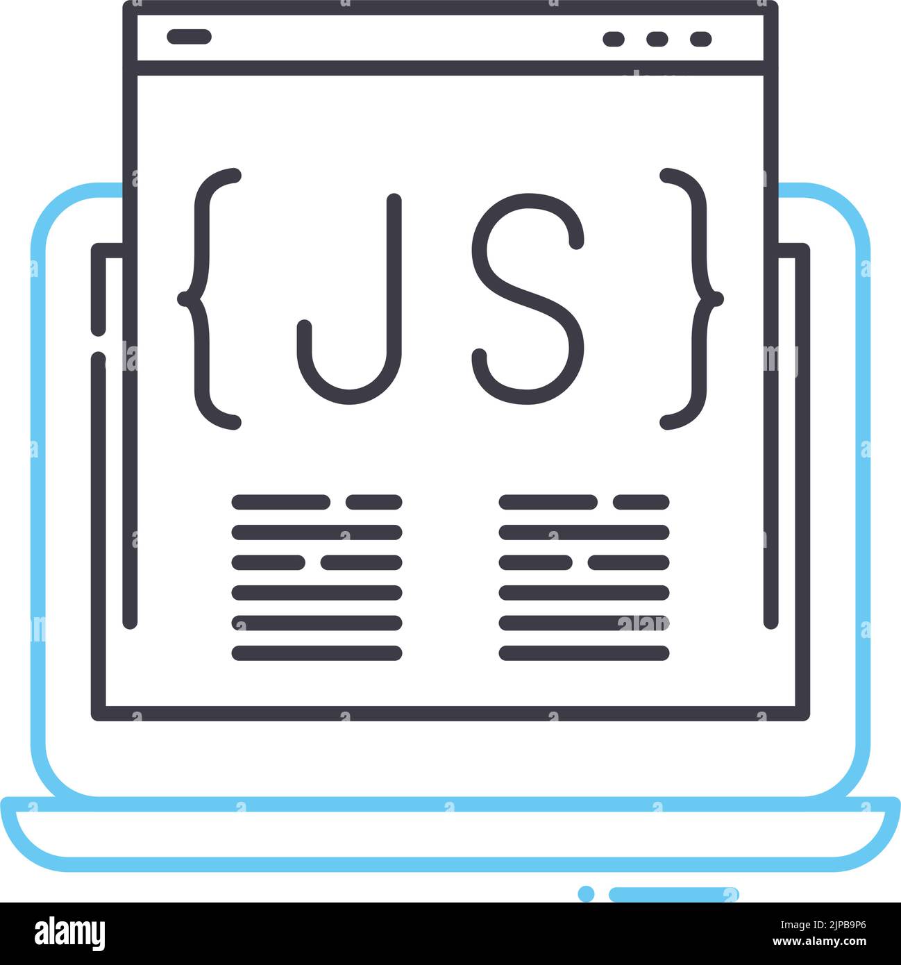 js line icon, outline symbol, vector illustration, concept sign Stock ...