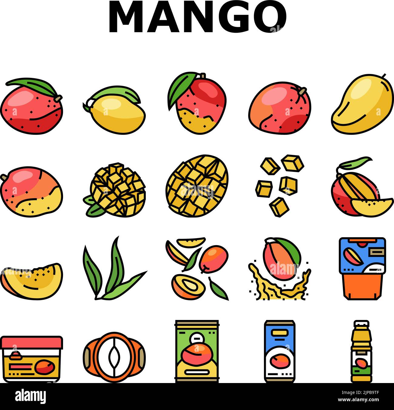 Mango fruit cubes top Stock Vector Images - Alamy