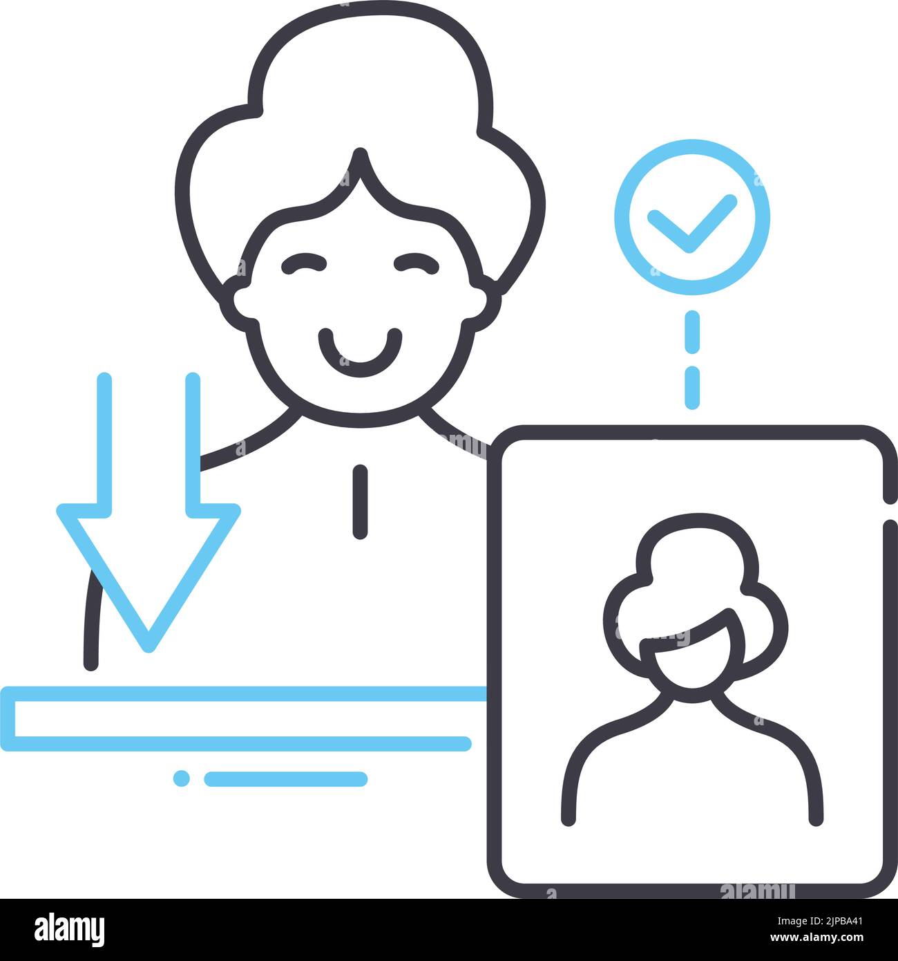 scanning line icon, outline symbol, vector illustration, concept sign ...