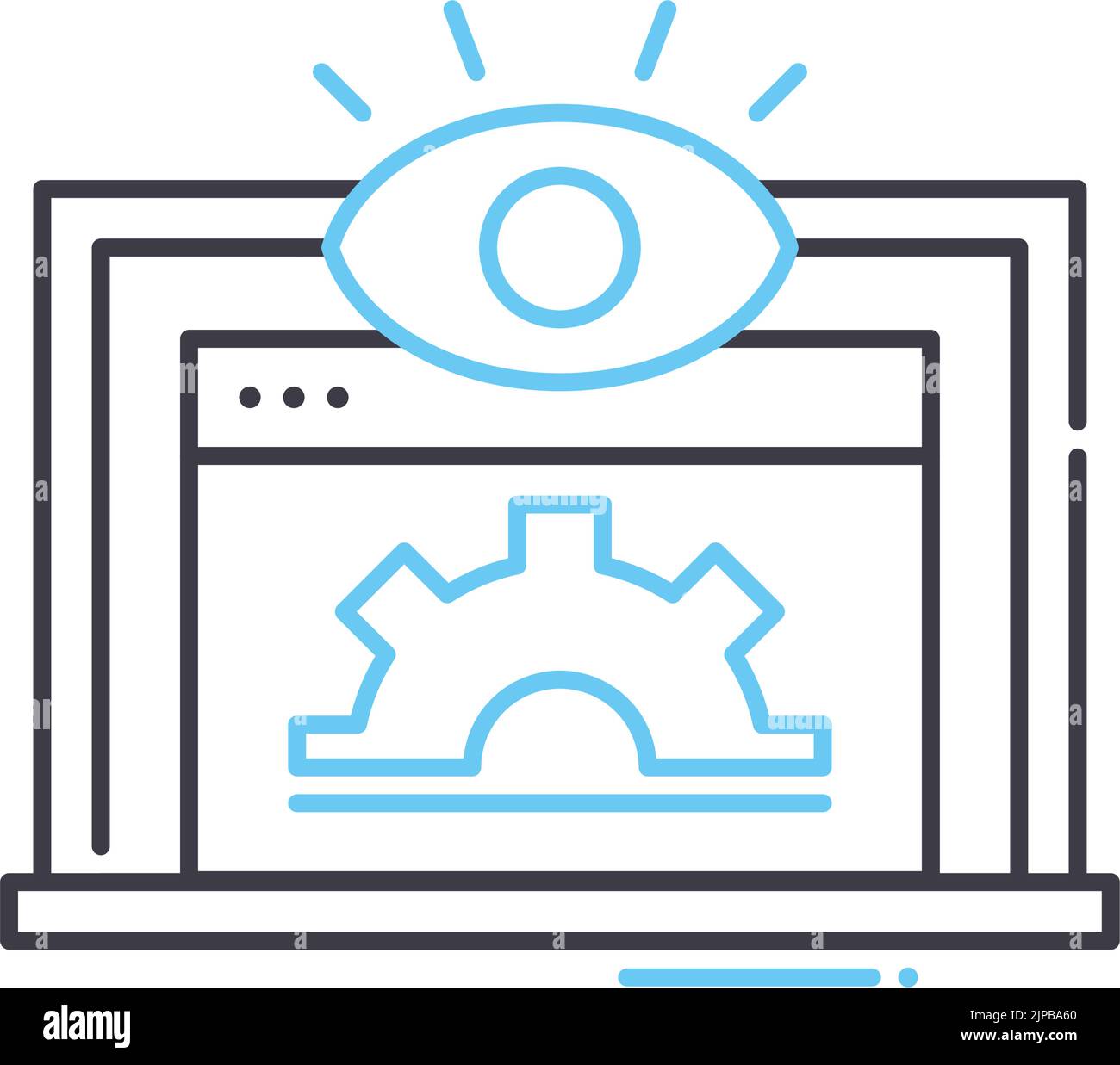 system monitoring line icon, outline symbol, vector illustration, concept sign Stock Vector