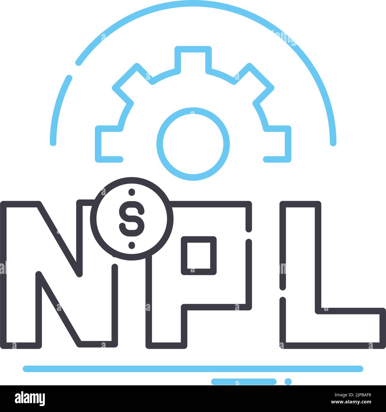 npl line icon, outline symbol, vector illustration, concept sign Stock Vector