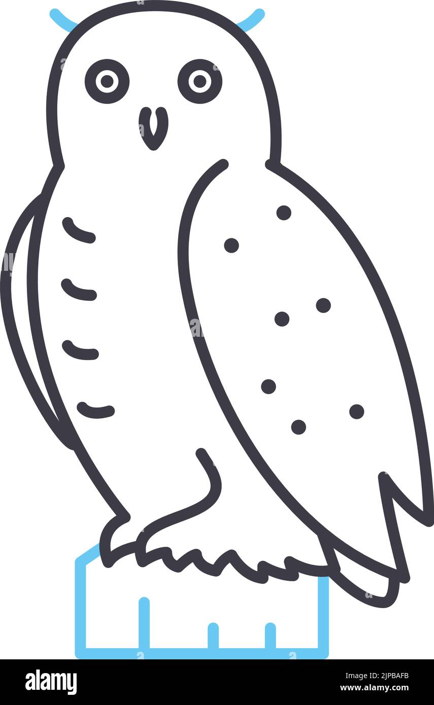 snowy owl line icon, outline symbol, vector illustration, concept sign Stock Vector