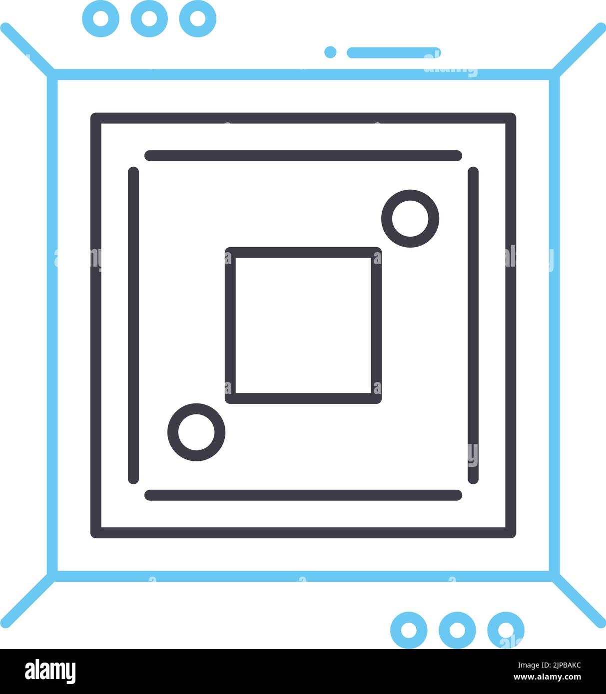processor unit line icon, outline symbol, vector illustration, concept sign Stock Vector