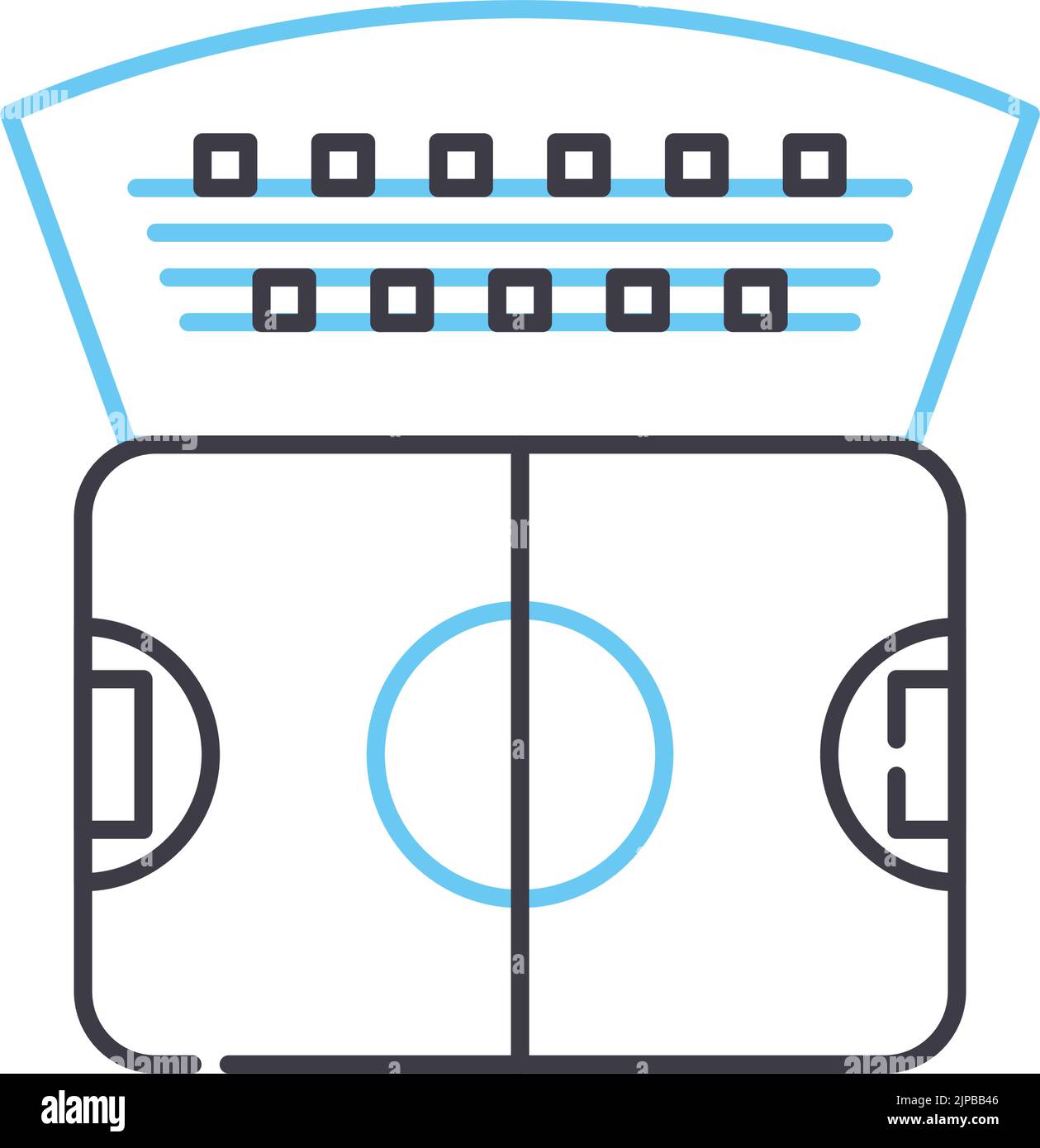 football stand line icon, outline symbol, vector illustration, concept