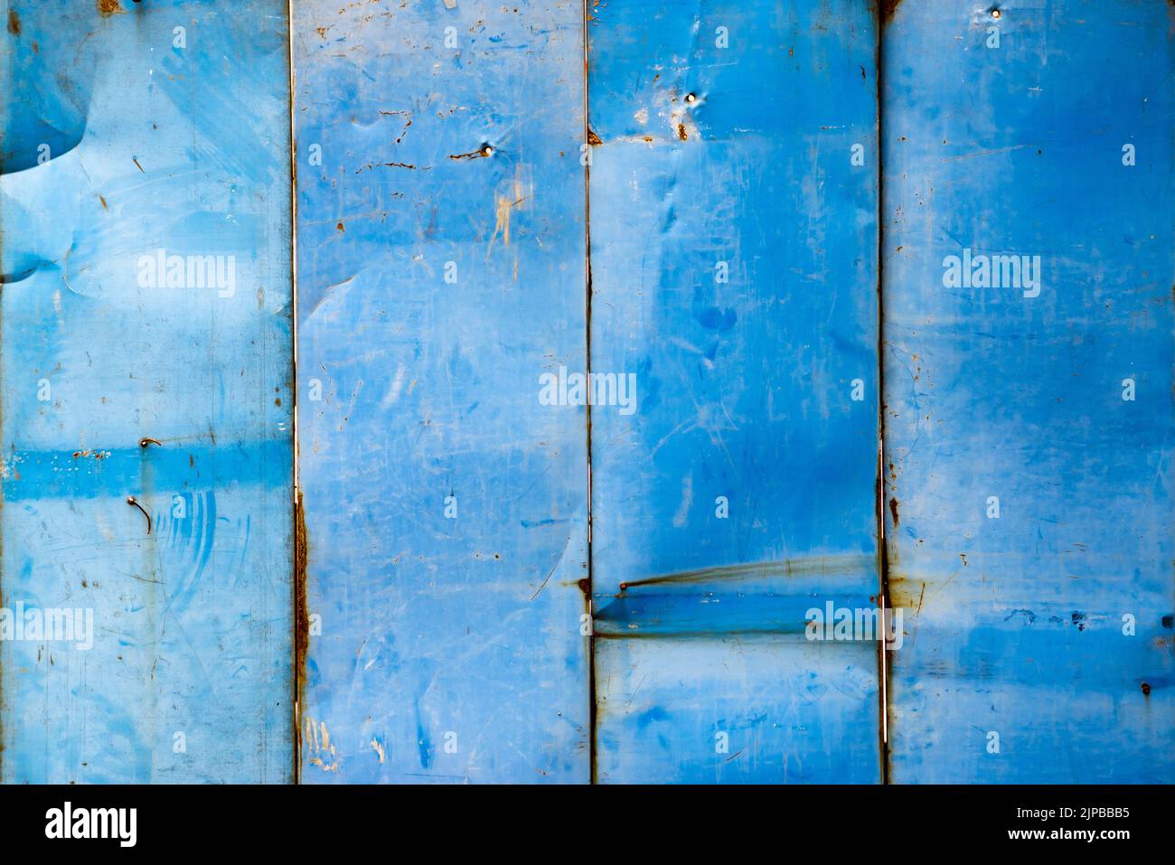 Texture of old blue rusted metal plate Stock Photo