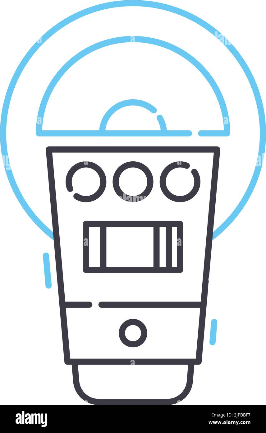 parking meter line icon, outline symbol, vector illustration, concept sign Stock Vector