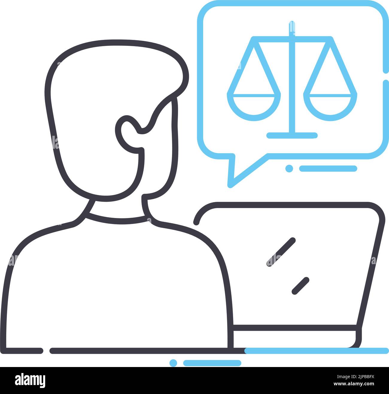 legal advice line icon, outline symbol, vector illustration, concept