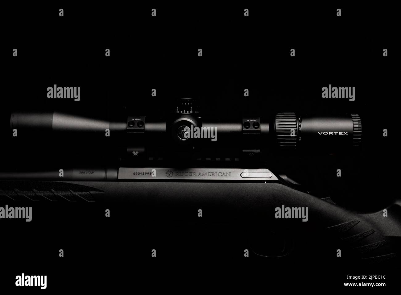 Vortex Diamondback Tactical Scope On A Ruger American Rifle Stock Photo