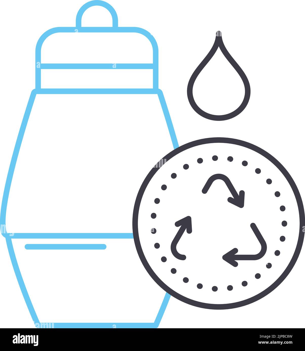reusable water bottle line icon, outline symbol, vector illustration