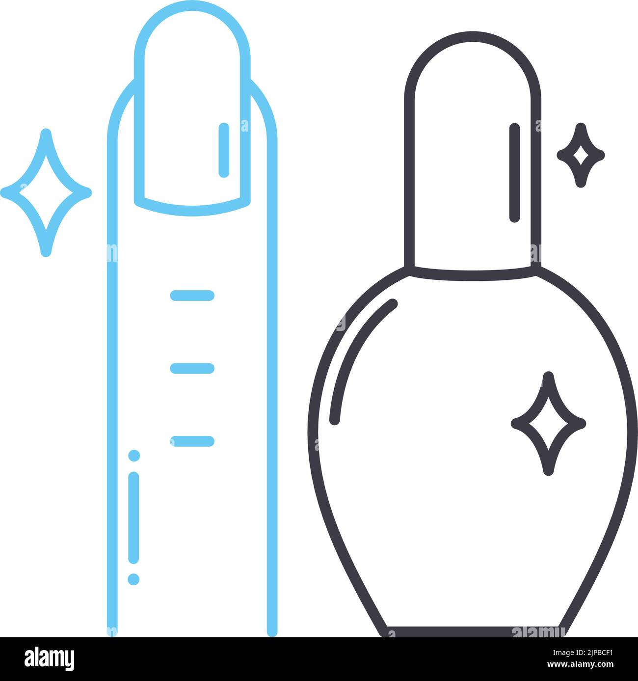 nail art line icon, outline symbol, vector illustration, concept sign