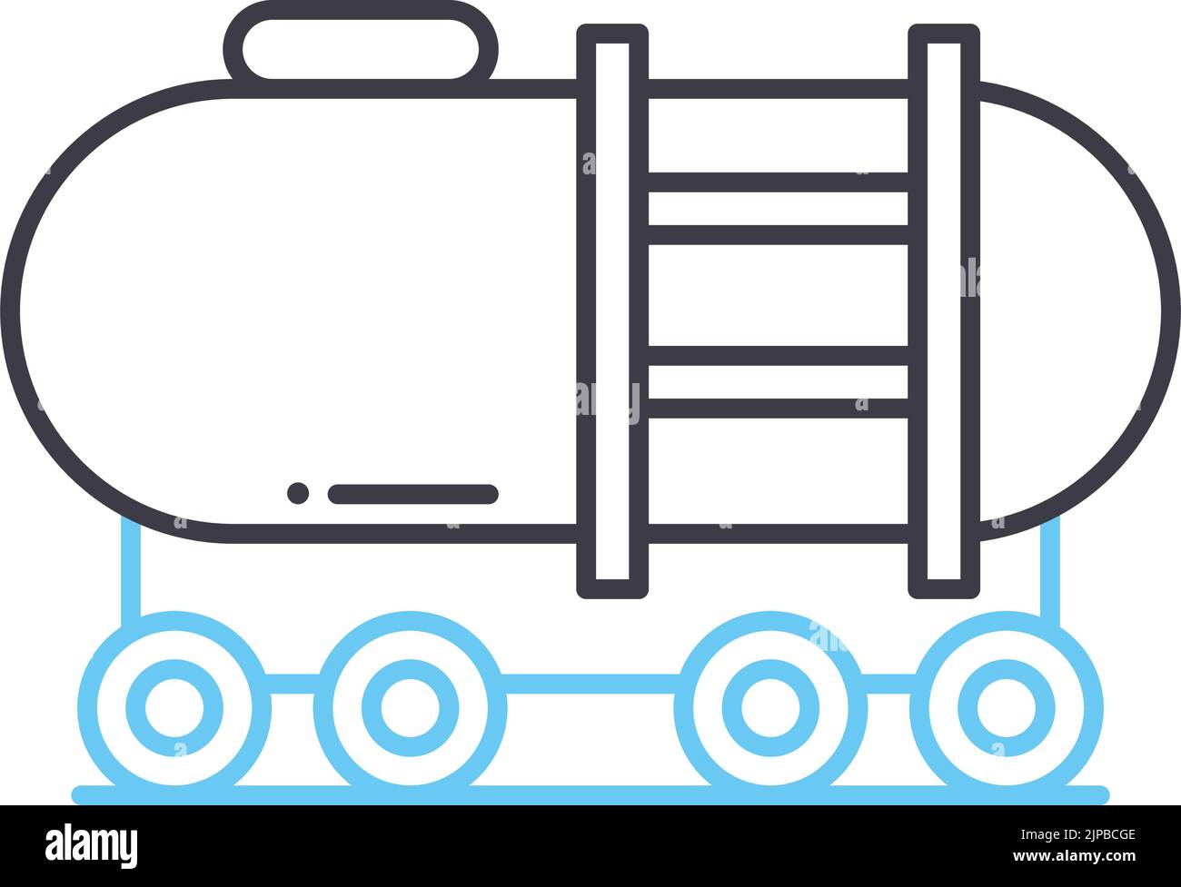 gas tank transportation line icon, outline symbol, vector illustration