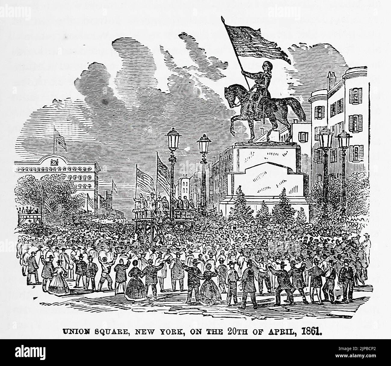 Union Square, New York, April 20th, 1861. 19th century American Civil