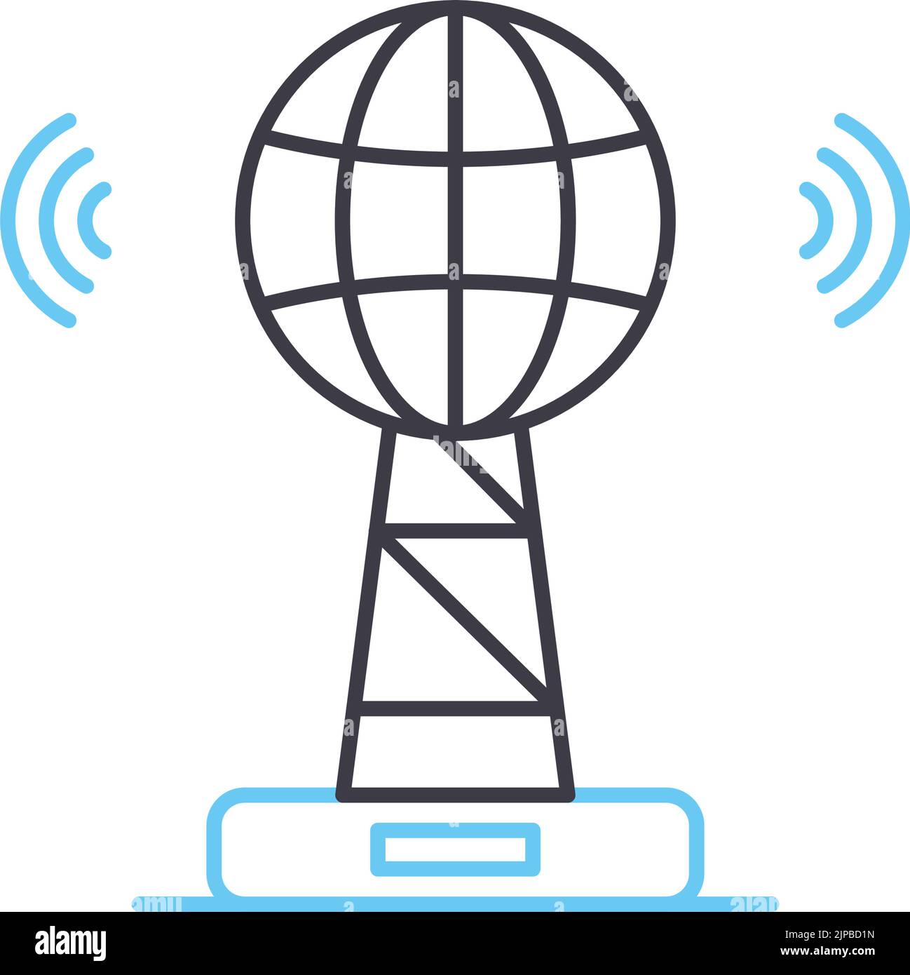 wireless communication line icon, outline symbol, vector illustration, concept sign Stock Vector