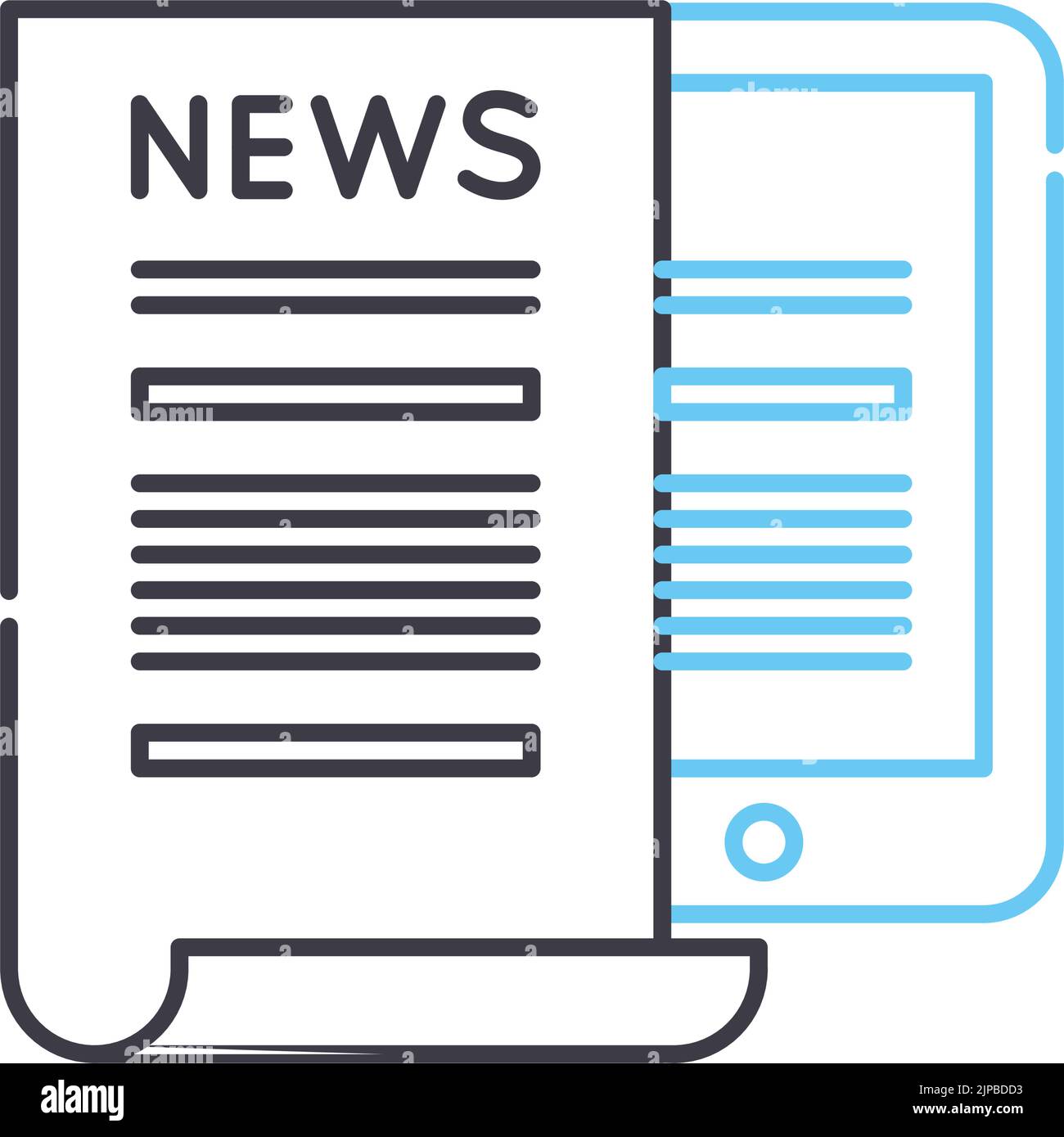 news line icon, outline symbol, vector illustration, concept sign Stock