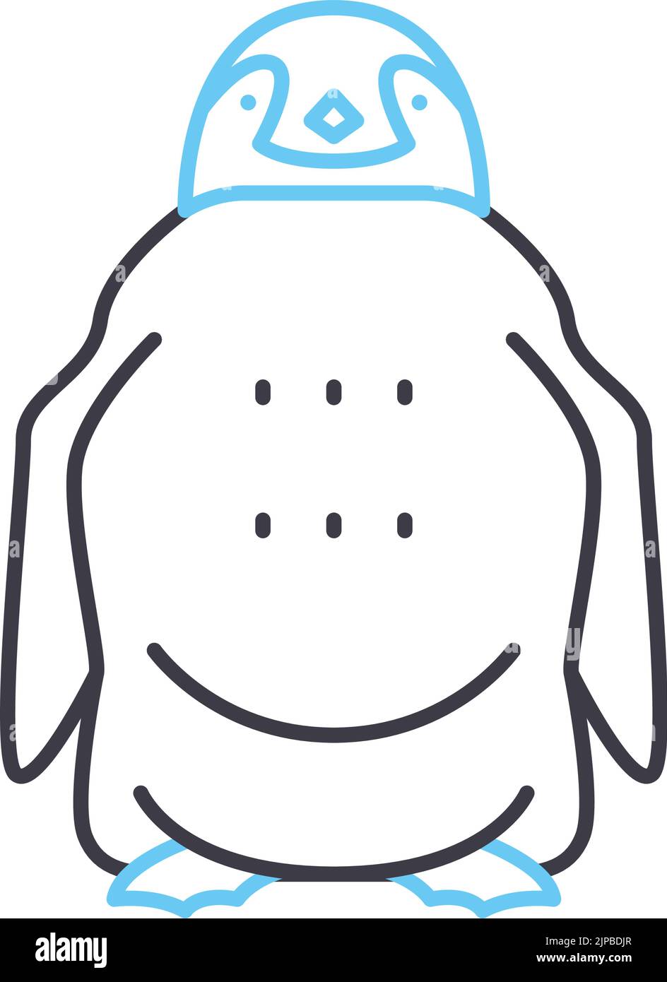 penguin line icon, outline symbol, vector illustration, concept sign Stock Vector