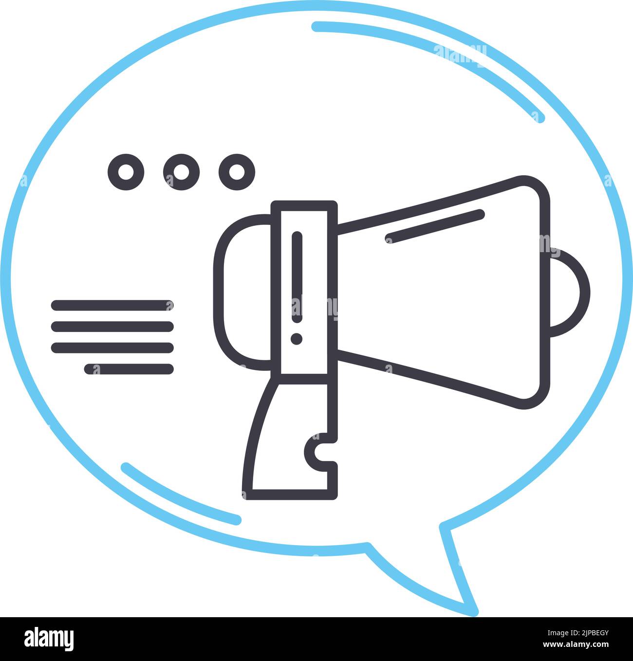 job alert line icon, outline symbol, vector illustration, concept sign ...