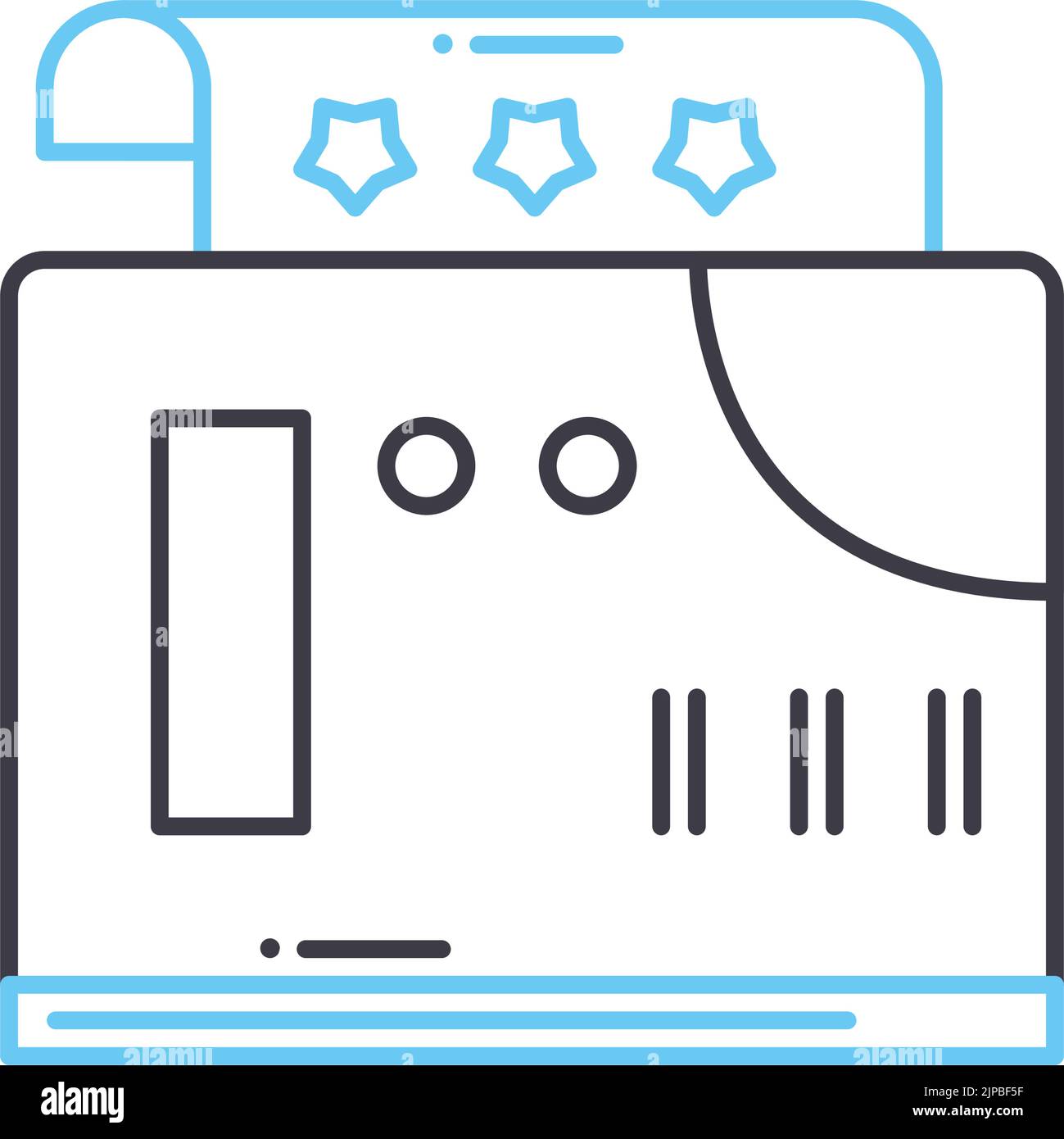 leaflet magazine ads line icon, outline symbol, vector illustration ...