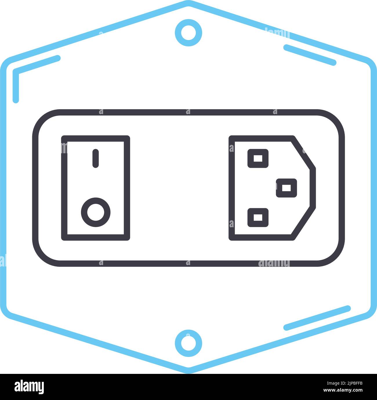 power ac supply line icon, outline symbol, vector illustration, concept sign Stock Vector