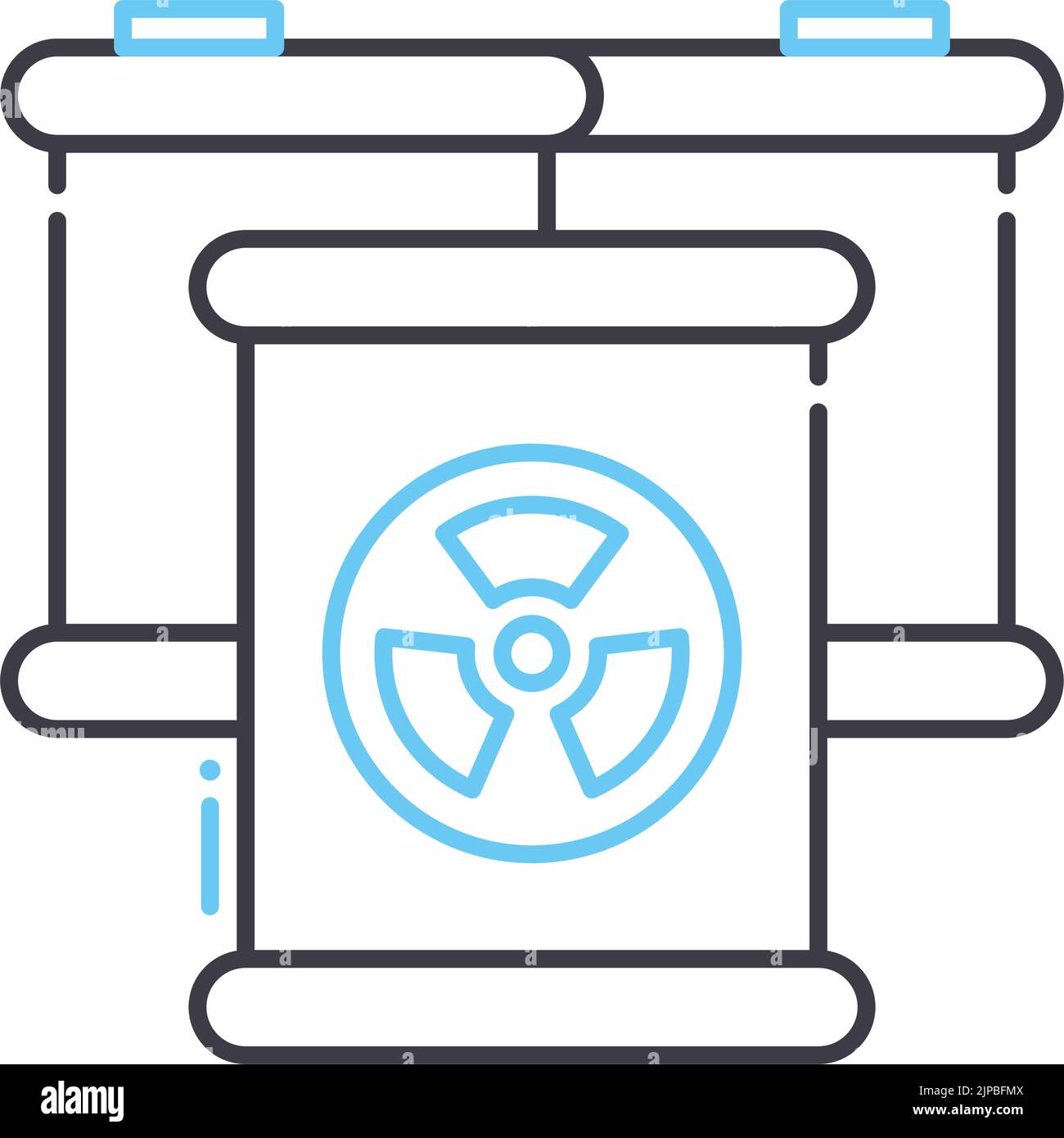 radiation warning line icon, outline symbol, vector illustration, concept sign Stock Vector