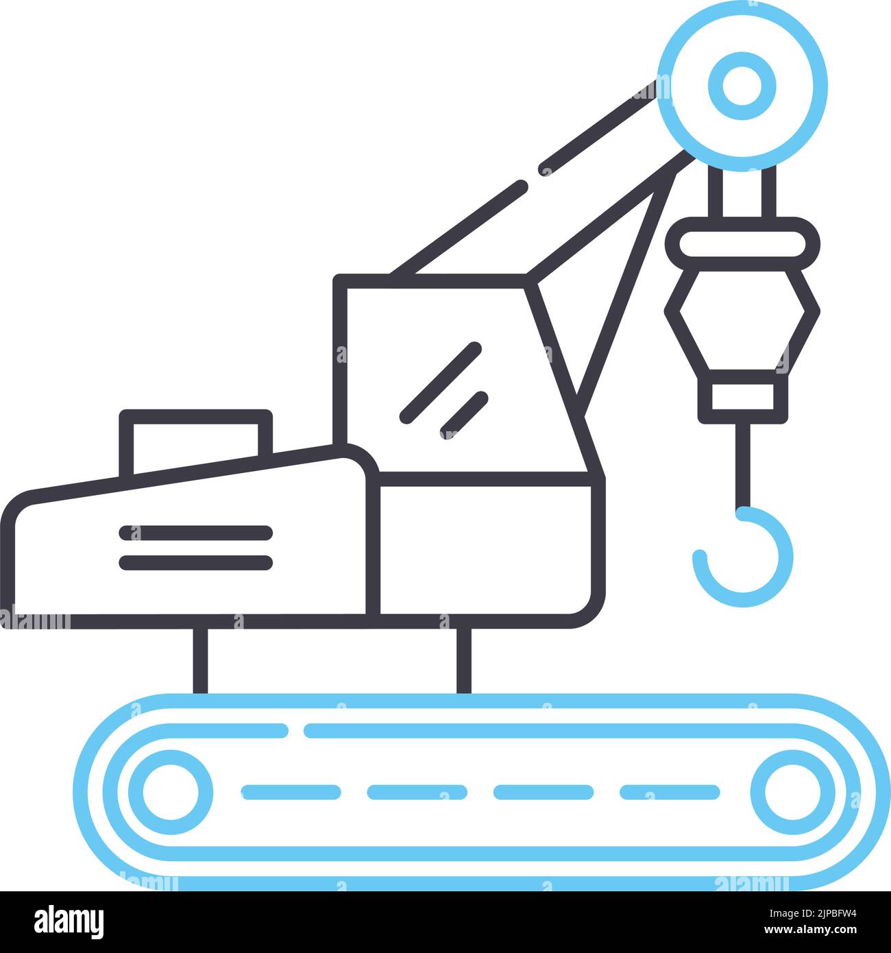 mobile cranes line icon, outline symbol, vector illustration, concept