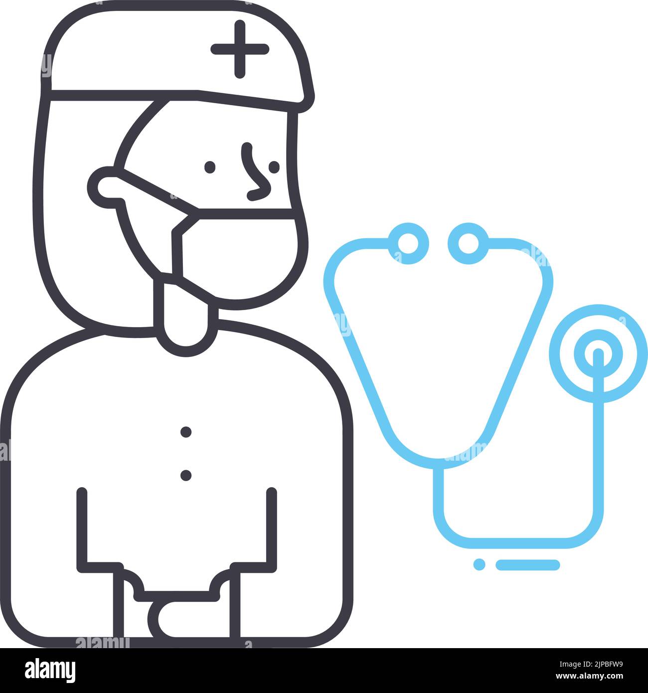 medical examination line icon, outline symbol, vector illustration