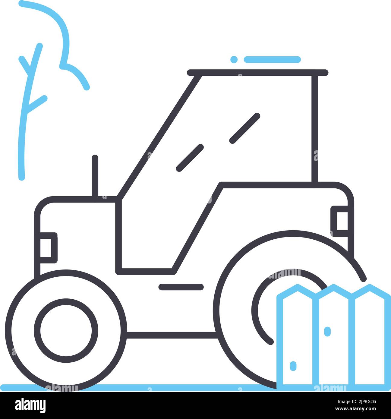 tractor line icon, outline symbol, vector illustration, concept sign Stock Vector