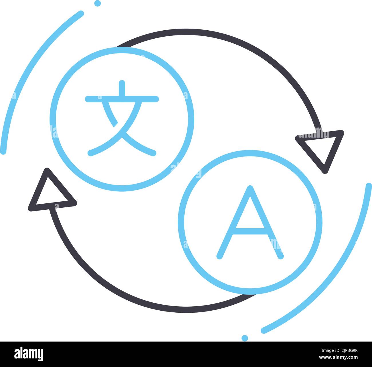 translator line icon, outline symbol, vector illustration, concept sign Stock Vector