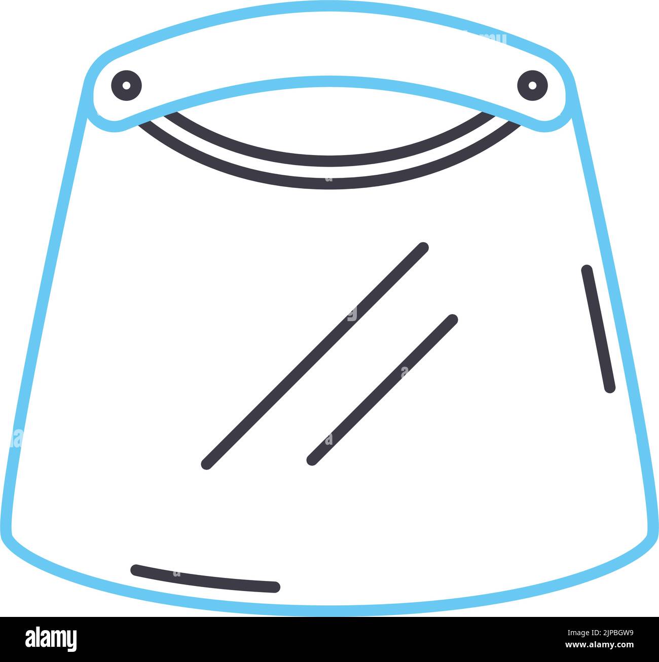 protective face shield line icon, outline symbol, vector illustration