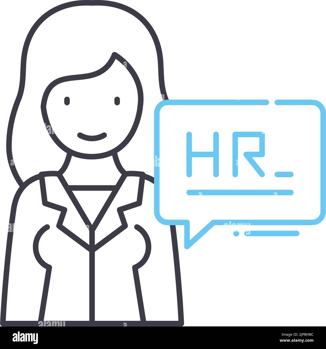 hr department line icon, outline symbol, vector illustration, concept