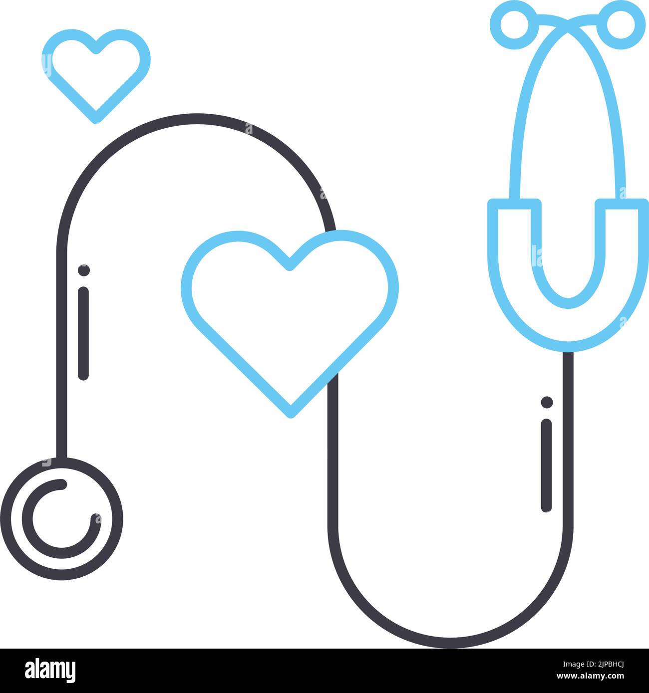 stethoscope line icon, outline symbol, vector illustration, concept