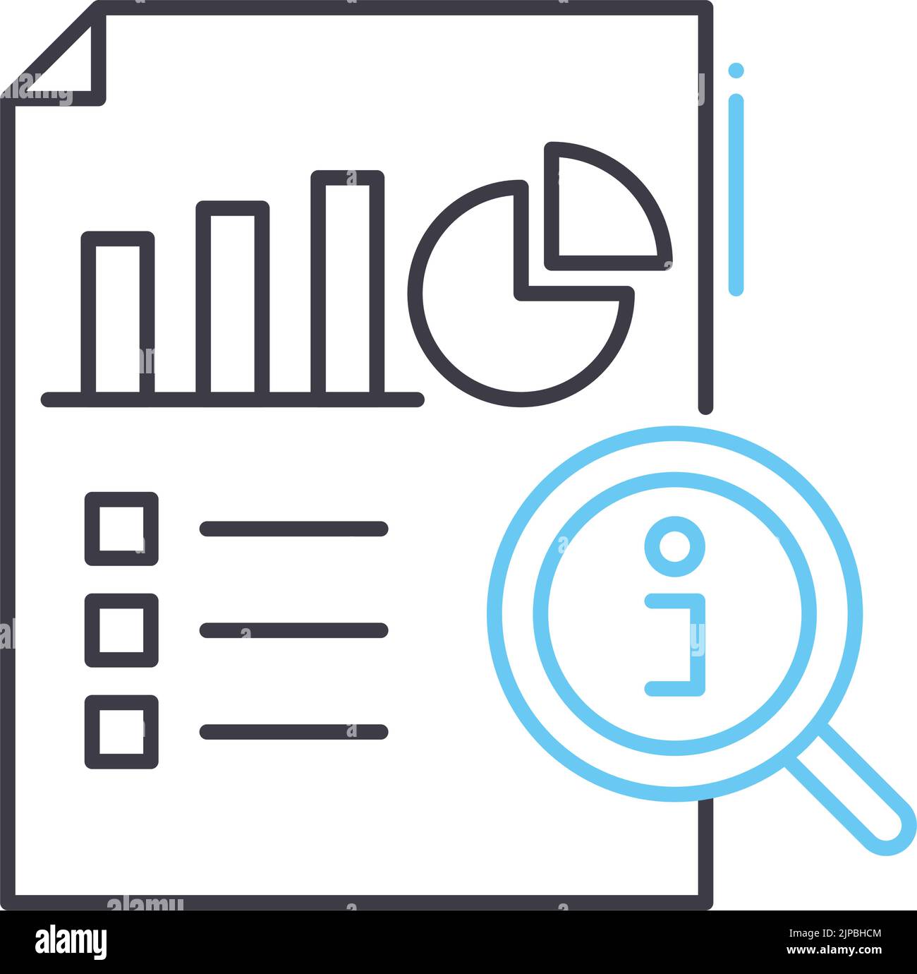 preliminary analysis line icon, outline symbol, vector illustration, concept sign Stock Vector