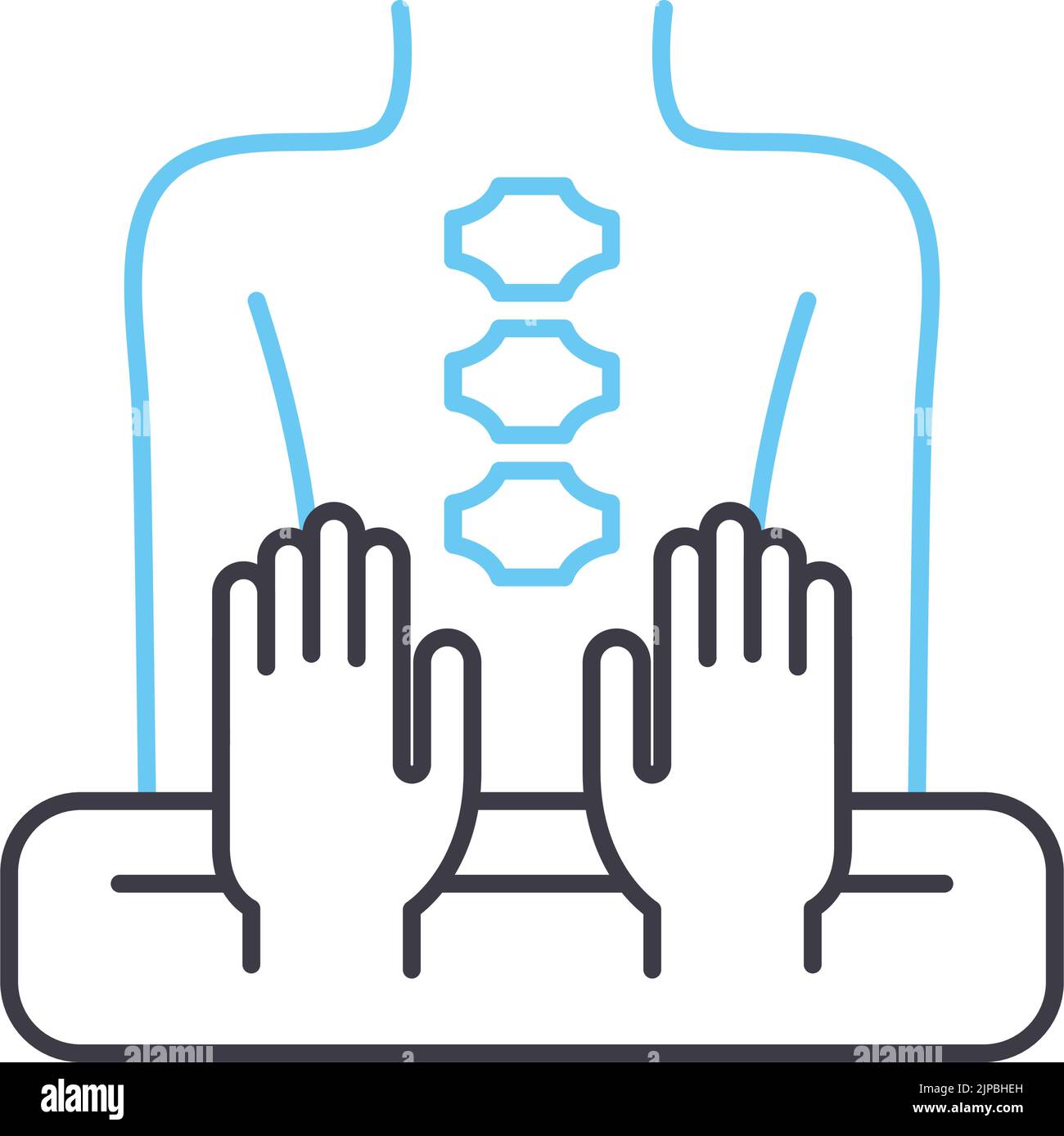 osteopathic line icon, outline symbol, vector illustration, concept