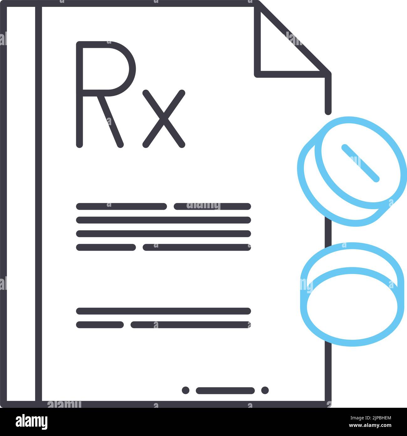 prescription line icon, outline symbol, vector illustration, concept sign Stock Vector