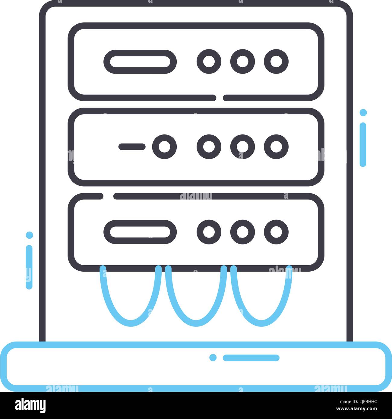 main server line icon, outline symbol, vector illustration, concept sign Stock Vector